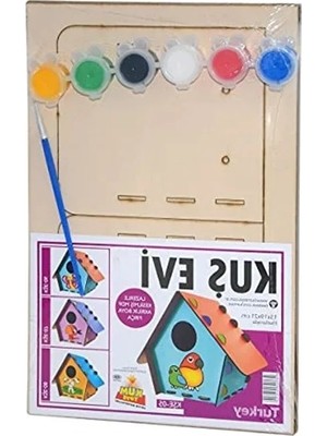 Esranın Dünyası Redka Kumtoys Kuş Evi Ahşap Kuş Evi Ahşap Maket Boyama