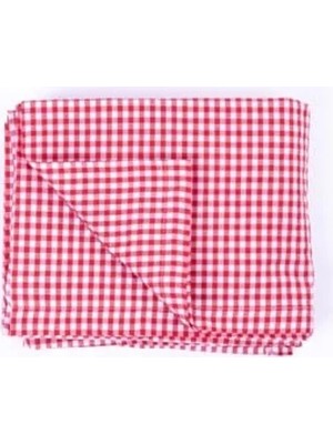 Esranın Dünyası Kırmızı Pötikare Masa Örtüsü, 75X75 cm Piknik ve Sofra Bezi