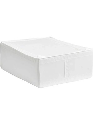 Esranın Dünyası 43 x 53 x 19 cm Fermuarlı Beyaz Saklama Çantası, Yatak Altı ve Dolap Için