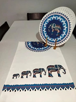 Esranın Dünyası Etnik Desenli 6'lı Supla ve Runner Seti, 45X135 cm