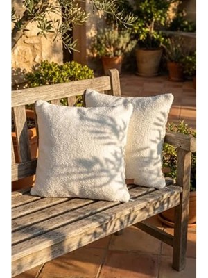 Esranın Dünyası Iskandinav Tarzı 50X50 cm Kırlent Kılıfı, Beyaz Renk