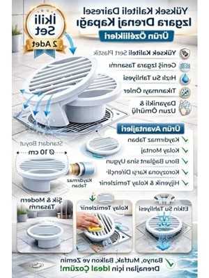 Esranın Dünyası Yuvarlak Gider Süzgeci ve Koku Önleyici Kapak, 10 cm Çap ile