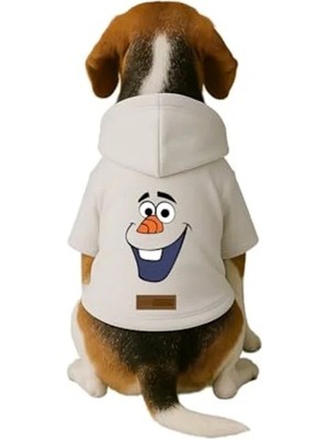 Esranın Dünyası Baskılı Içi Polarlı Köpek ve Kedi Kıyafeti & Elbisesi - Beyaz Renk Kapüşonlu Hoodie B5BB6 5xl