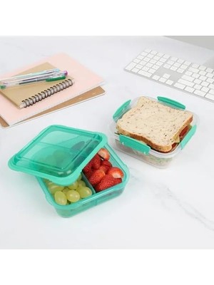 Esranın Dünyası Kare Polipropilen Lunch-Stack, 1,24 L Kapasiteli Farklı Renk Seçenekleri