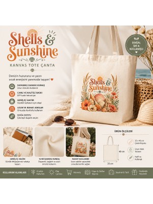 Tişört Kodu Shells & Sunshine Kanvas Tote Çanta