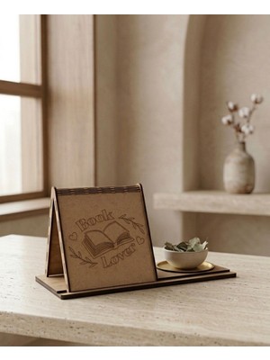 Linea Craft Kupa Tutuculu Üçgen Kitap Standı-Book Lover