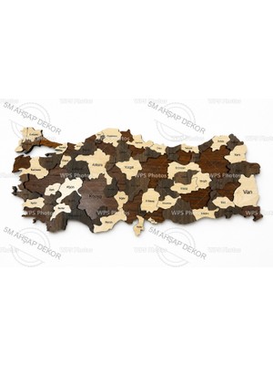 Ahşap Türkiye Haritası 70X30CM