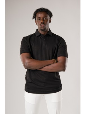 FBI Regular Fit Dokulu Likralı Polo Yaka T-Shirt