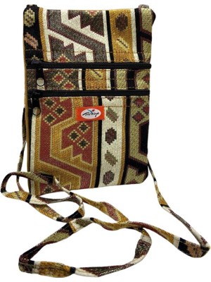 Otantik Desenli Fermuarlı Askılı Çanta Özel Dikim - GS301 (Lisinya)