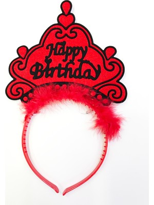 Happy Birthday Yazılı Neon Renk Taç 12 Adet