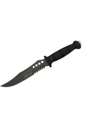 Eco Port Sr S008B Lejyoner Tırtıklı Outdoor Bıçağı 29 cm - Kauçuk Sap, Perçinli