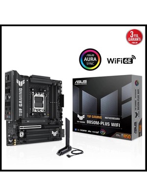 Asus Tuf Gamıng B850M-PLUS Wıfı, 4xddr5, 3x M.2, Hdmı, Dp, Type-C, Wi-Fi 6e, Bluetooth V5.3, Am5 Soket Gamıng Anakart