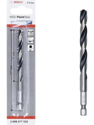 Bosch Pointteq Altıgen Şaftlı Hss Matkap Ucu 8 mm