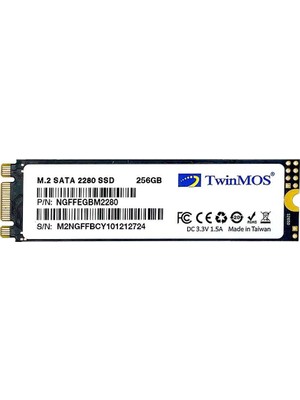 TwinMos 256 GB Twınmos M.2 Sata3 580/550 NGFFEGBM2280