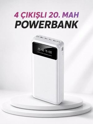Astraltech 4 Çıkışlı 20.000 Mah Powerbank Taşınabilir Çoklu Giriş