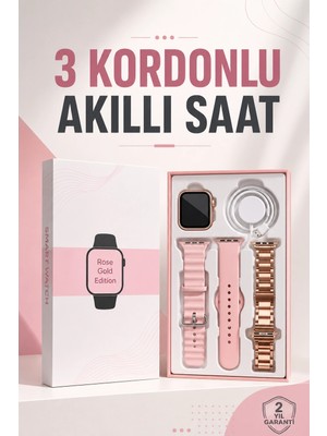 Genel Tedarik Akıllı Saat Amoled Ekran 3 Kordonlu Aksesuar Hediyeli Sesli Görüşme