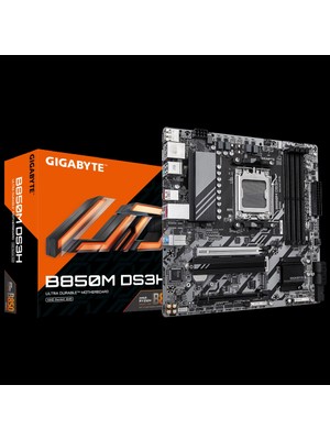 Gigabyte Gıgabyte B850M DS3H, 4xddr5, 2xm.2, 2xdp, Hdmı, Type-C, Am5 Soket Gamıng Anakart