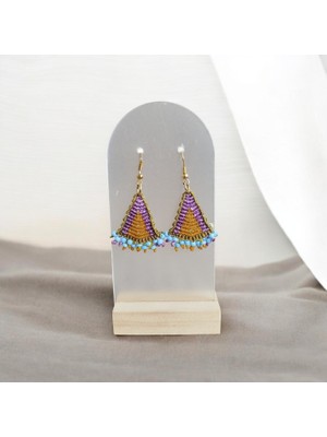 Pötikare Butik Atölye Lila Makrome Küpe