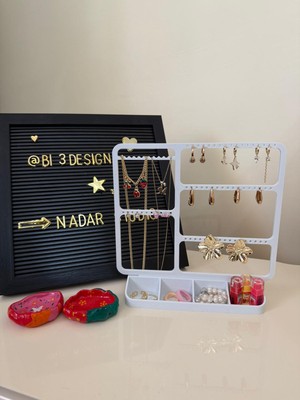 Nadar Studio Nadarstudio Takı Standı - Küpe Standı - Kolye Askısı - Modern Takı ve Küpe Standı - 5 Bölmeli Küpe Standı