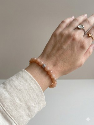 Rose Doğaltaş 8 mm Güneştaşı  Bileklikunisex