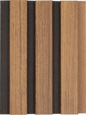 Masay Ahşap Lambiri Duvar Paneli - Teak Black - 18 mm
