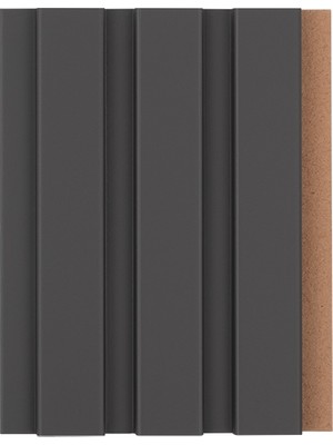 Masay Ahşap Lambiri Duvar Paneli - Soft Touch Antrasit - 18 mm