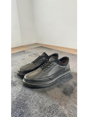 Eforia 2608 Siyah Hakiki Deri Tam Ortopedik Casual Günlük Erkek Ayakkabı