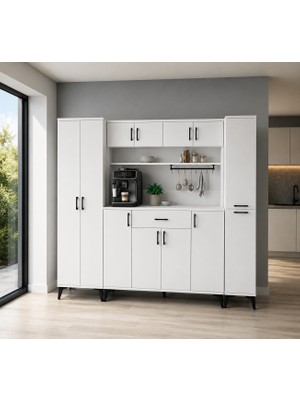 Bangu Kahve Köşesi Dolabı ( Derinlik 47 cm ) Çok Amaçlı Mutfak Dolabı Kiler ve Erzak Dolabı BKDM0035SETX90CM