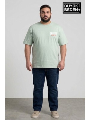 Superlife Süperlife Erkek Büyük Beden Brooklyn 1970 Baskılı 3xl-6xl Bisiklet Yaka Tshırt SPR26BTS510-03