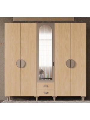 Miracool Ladin 5 Kapaklı Gardrop / 5 Kapılı Dolap / Komple Mdf / Modern Tasarım