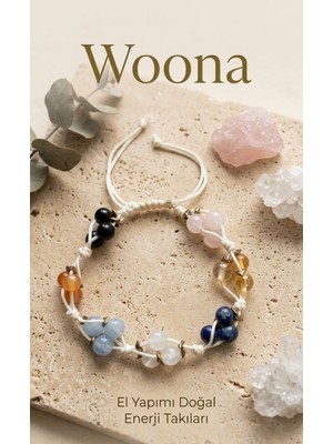 Woona Enerji & Denge ve Şifa Bilekliği 7 Çakra - Selenit & Pembe Kuvars & Lapis Lazuli & Akuamarin & Sitrin & Oniks & Hematit Doğal Taş El Yapımı Özel Tasarım Unisex 7 Çakra Bilekliği