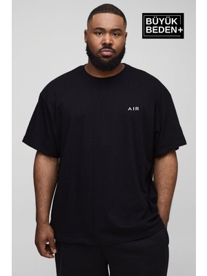 Superlife Erkek Büyük Beden Ar Baskılı 3xl-6xl Bisiklet Yaka Tshırt SPR26BTS510-01