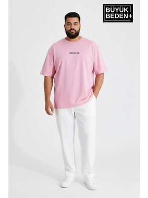 Superlife Erkek Büyük Beden Orta Brooklyn Baskılı 3xl-6xl Bisiklet Yaka Tshırt SPR26BTS510-8