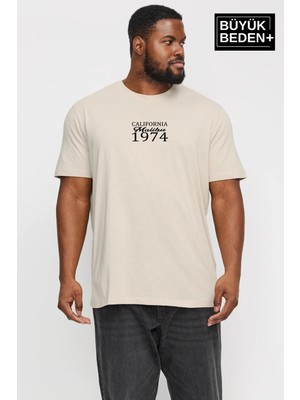 Superlife Süperlife Erkek Büyük Beden California 1974 Baskılı 3xl-6xl Bisiklet Yaka Tshırt SPR26TBS510-02