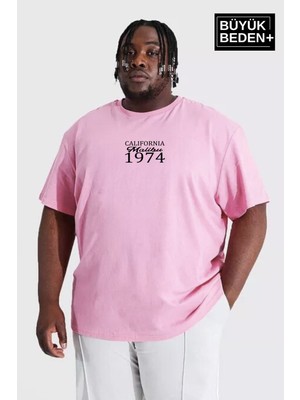 Superlife Süperlife Erkek Büyük Beden California 1974 Baskılı 3xl-6xl Bisiklet Yaka Tshırt SPR26TBS510-02