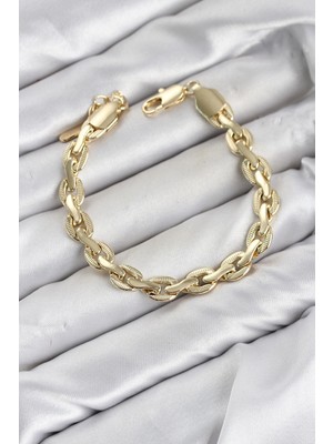 Hace Bazaar cm Kalın Zincir Model Gold Renk Pirinç Kadın Bileklik