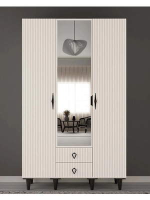 Miracool Lale 3 Kapaklı Gardrop / Dolap / Komple Mdf