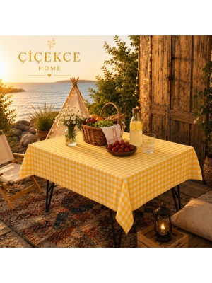 ÇİÇEKCE HOME Çiçekce Home Pötükare Çok Amaçlı Piknik Örtüsü - Sofra Bezi 170X170 1 Adet