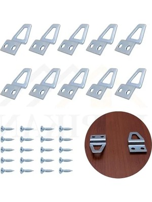 Esranın Dünyası 10 Adet Metal Kancalı Tablo Askısı, Kıvrık Model ile Kolay Montaj