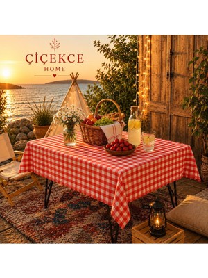 ÇİÇEKCE HOME Çiçekce Home Pötükare Çok Amaçlı Piknik Örtüsü - Sofra Bezi 170X170 1 Adet