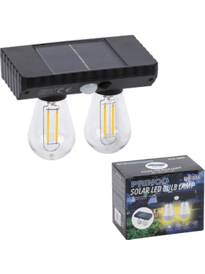 baytoptan Sensörlü Solar Ikili LED Ampul Lamba - Çift Başlıklı - Güneş Enerjili Aydınlatma