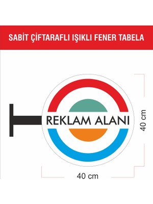 DRK PRINT Çiftaraflı Işıklı Fener Tabela 40x40 cm