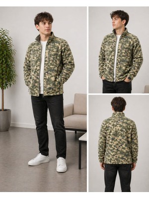 Dsnm Bizim Terzi Dsnm Kamuflaj Polar 3 Cepli Tam Fermuarlı  Slim  Fit  Anti Pilling  Tüylenme Yapmaz  Hava Geçirmez  Soft  Shell Polar