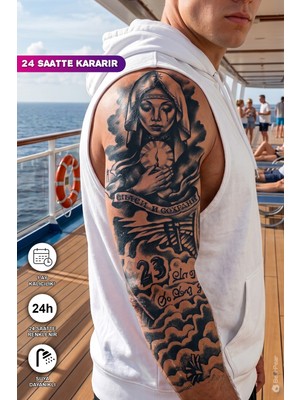 BP Tattoo Kalıcı 1 Ay Süreli Gerçekçi Bulut Dövmesi Rahibe Kol Kaplama Dövmesi Tüm Yaşlar İçin Uygun