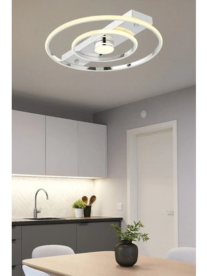 Esslight Alfa 45 cm Plafonyer LED Avize 3 Renk Işık Modlu (Beyaz / Sarı / Gün Işığı)