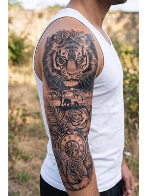 BP Tattoo Kaplan ve Saat Kol Kaplama Geçici Dövme