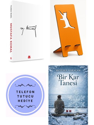 Kırmızı Kedi Yayınevi Mustafa Kemal + Telefon Tutucu + Bir Kar Tanesi