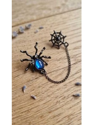 Dükkan Design Lowe And Deep Spice Mavi Taşlı Piercingli Küpe