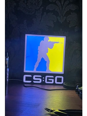 MEKTrend Cs:go Counter Strike Tasarımlı Dekoratif Aydınlatma Gece Lambası (23X19CM)