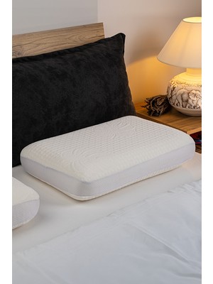 Visco Sleep Visco Yastık Ergonomik Yastık Fiore Doğal Viskon Kılıflı Yastık 65 x 40 x 14  cm